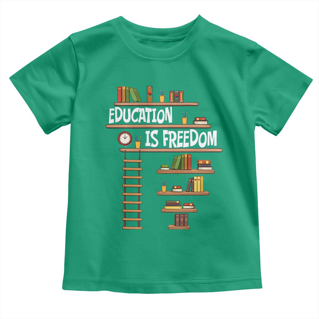 Education Is Freedom Toddler T Shirt African American History Africa Map Books TS12 Irish Green Print Your Wear