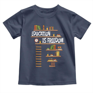 Education Is Freedom Toddler T Shirt African American History Africa Map Books TS12 Navy Print Your Wear