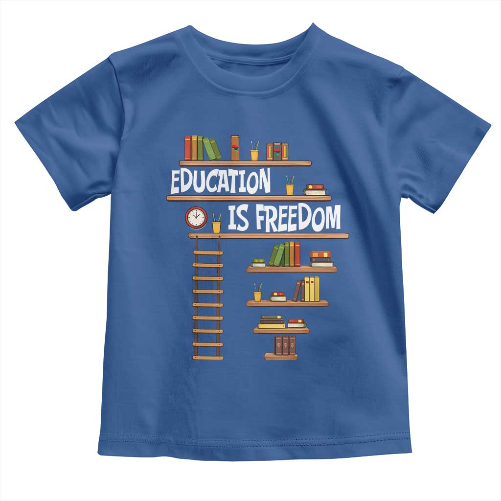Education Is Freedom Toddler T Shirt African American History Africa Map Books TS12 Royal Blue Print Your Wear