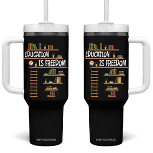 Education Is Freedom Tumbler With Handle African American History Africa Map Books TS12 One Size: 40 oz Black Print Your Wear