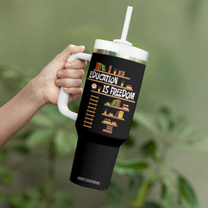 Education Is Freedom Tumbler With Handle African American History Africa Map Books TS12 Print Your Wear