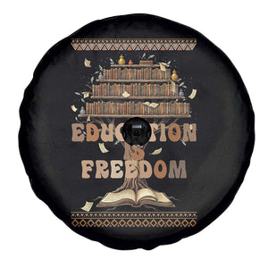 Education Is Freedom Teacher Gift Spare Tire Cover Inspirational Africa Map Book Stack TS12 Print Your Wear