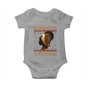 Education Is Freedom Baby Onesie Black History Women Teacher Gift TS12 Sport Gray Print Your Wear