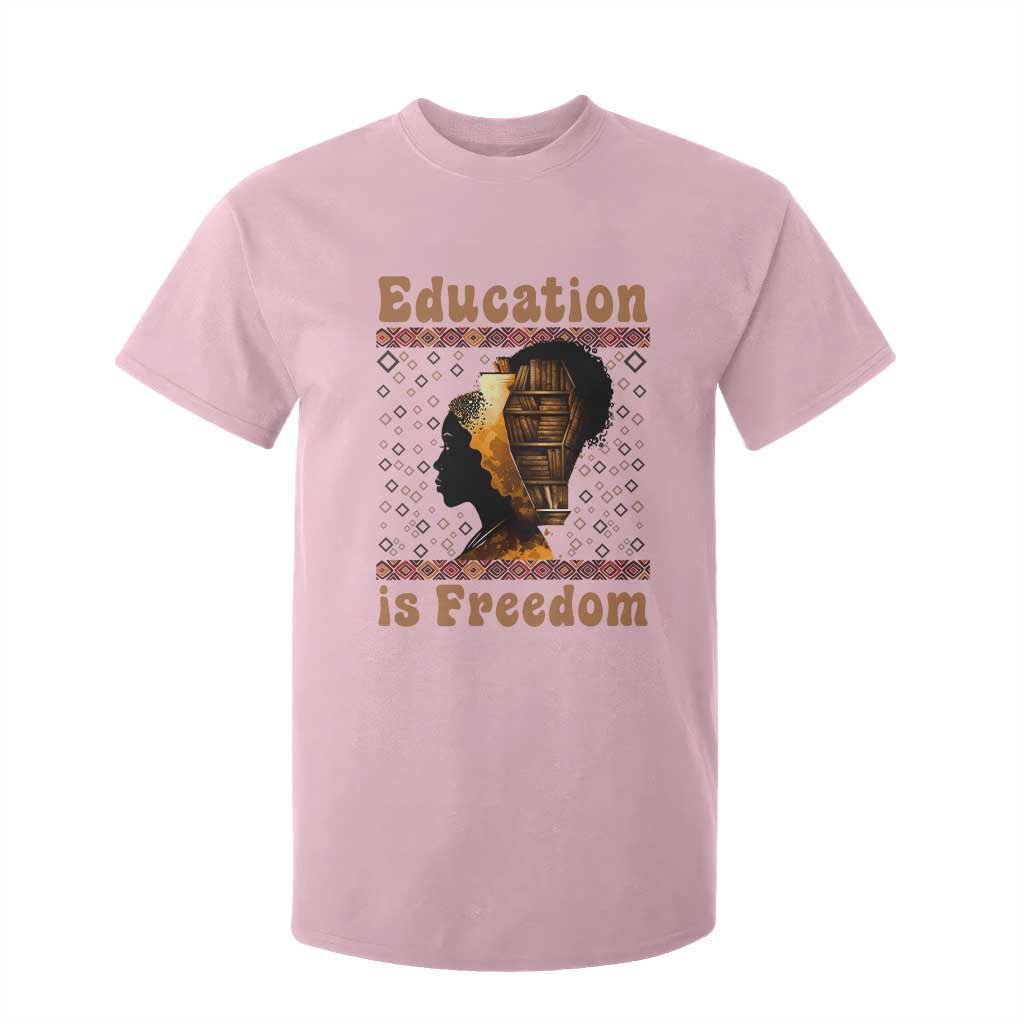 Education Is Freedom T Shirt For Kid Black History Women Teacher Gift TS12 Light Pink Print Your Wear