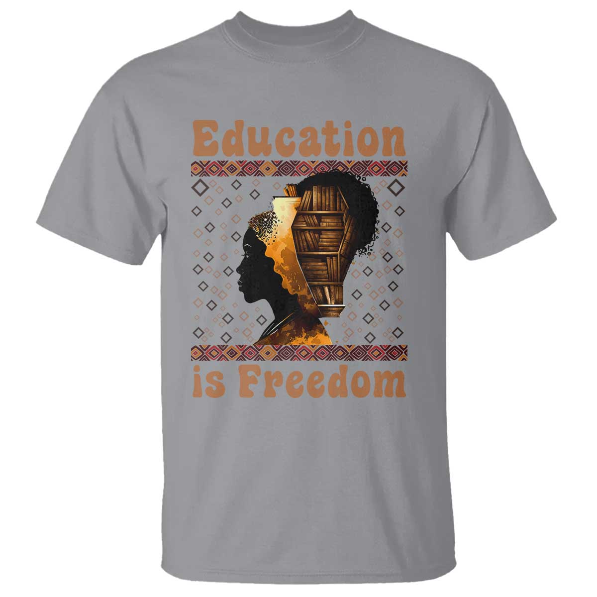 Education Is Freedom T Shirt Black History Women Teacher Gift TS12 Sport Gray Print Your Wear