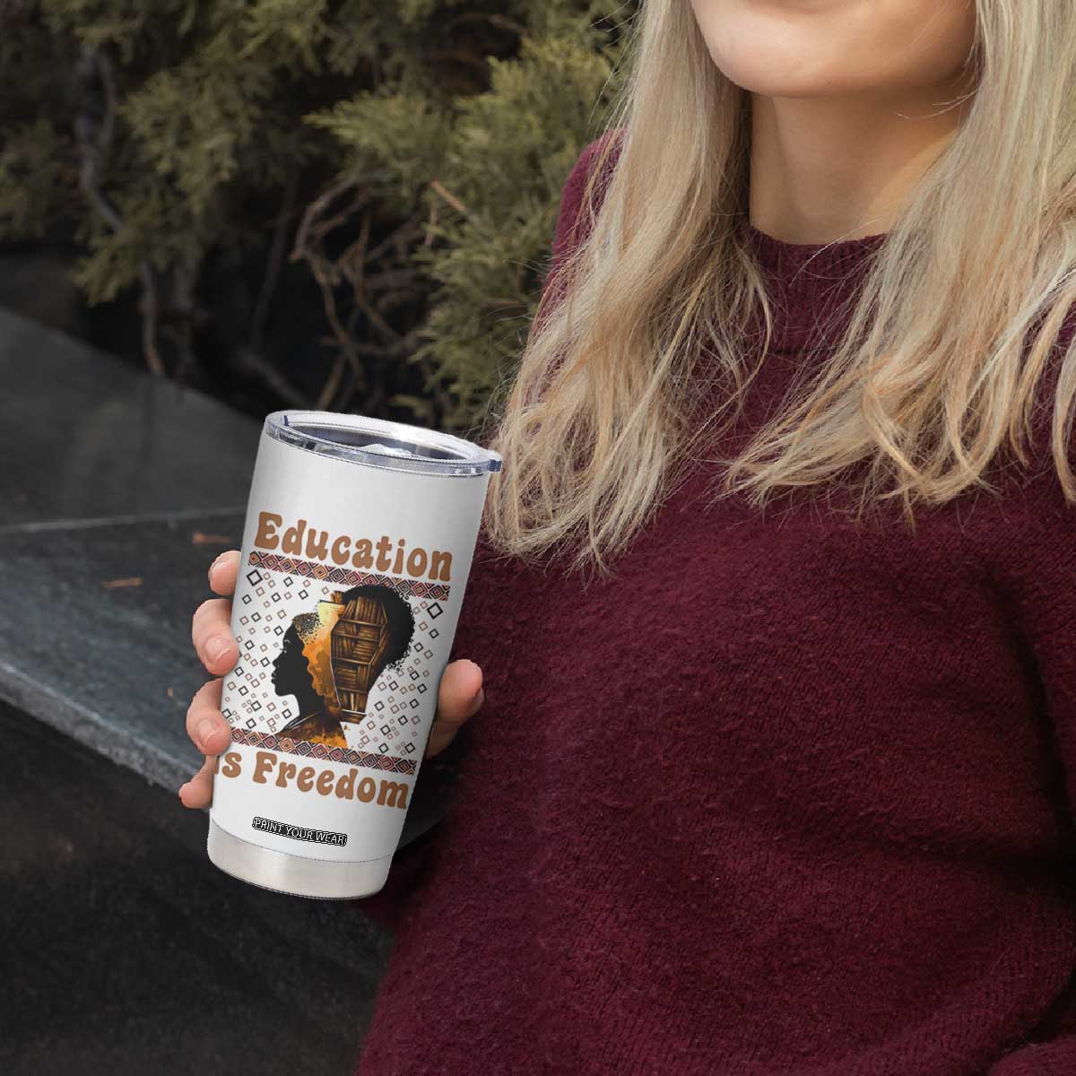 Education Is Freedom Tumbler Cup Black History Women Teacher Gift TS12 Print Your Wear