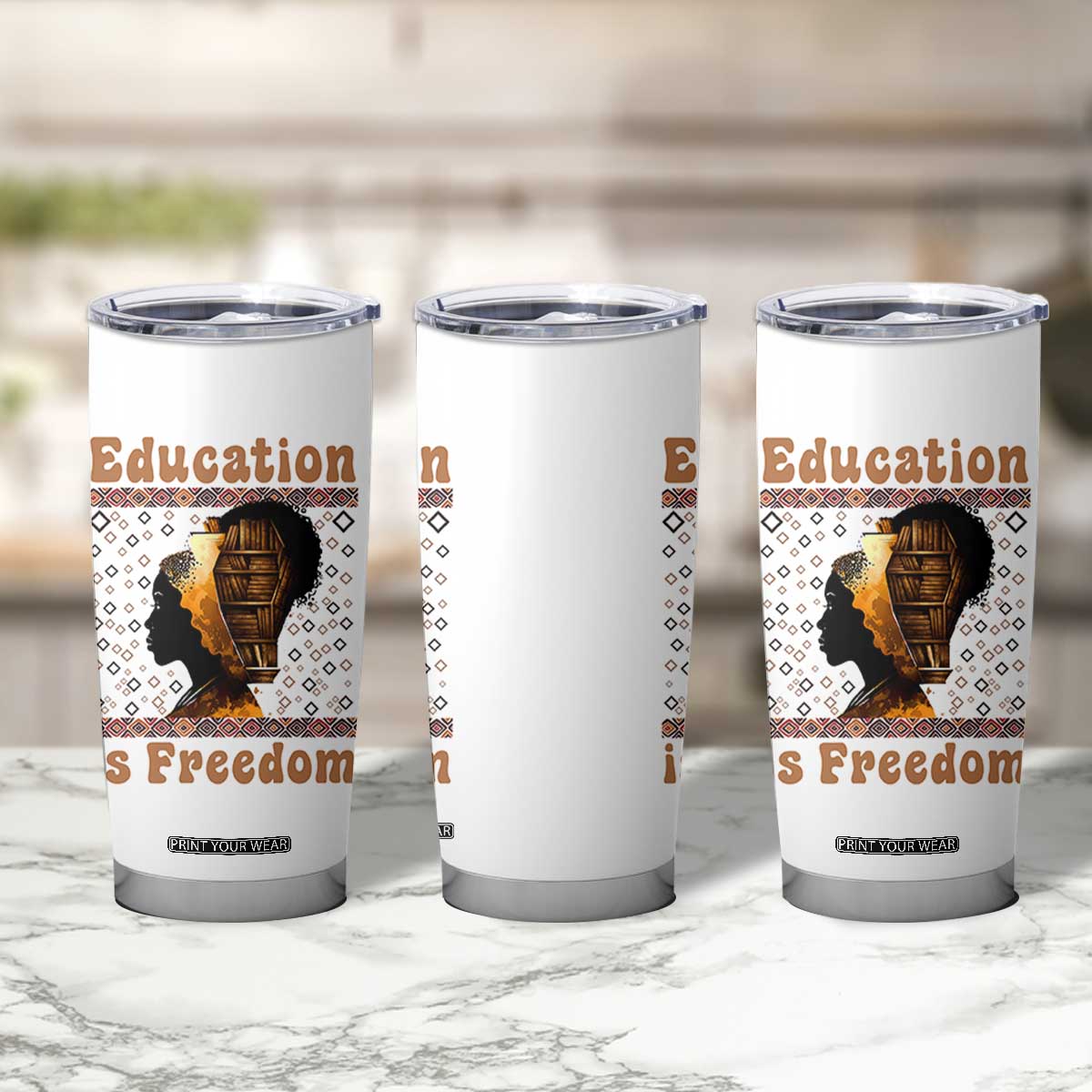 Education Is Freedom Tumbler Cup Black History Women Teacher Gift TS12 Print Your Wear