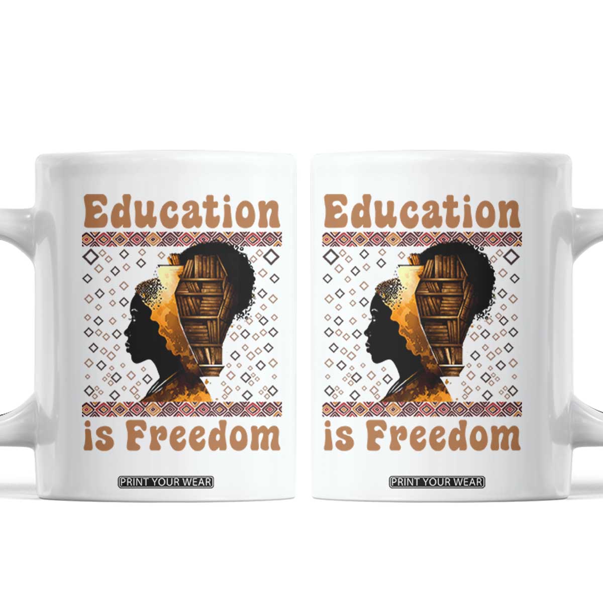 Education Is Freedom Coffee Mug Black History Women Teacher Gift TS12 White Print Your Wear