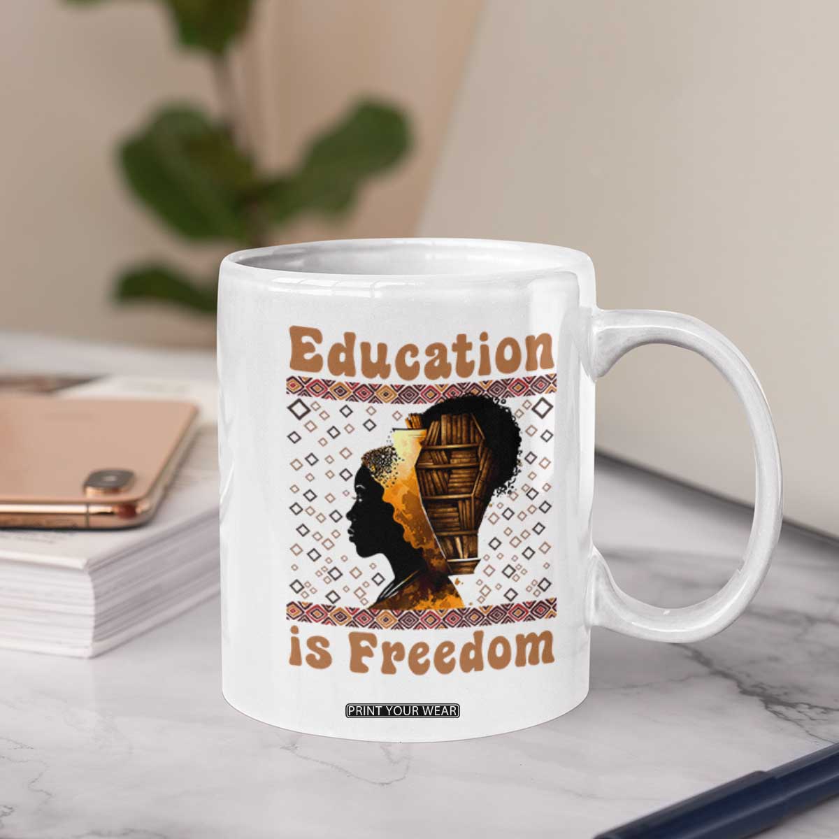 Education Is Freedom Coffee Mug Black History Women Teacher Gift TS12 Print Your Wear
