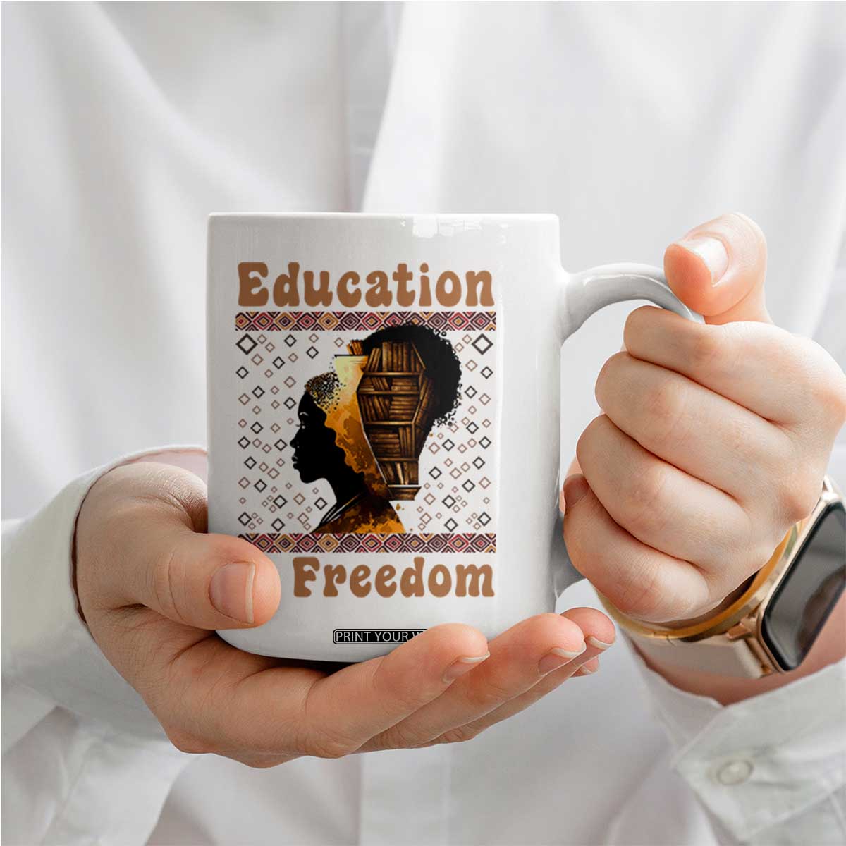 Education Is Freedom Coffee Mug Black History Women Teacher Gift TS12 Print Your Wear