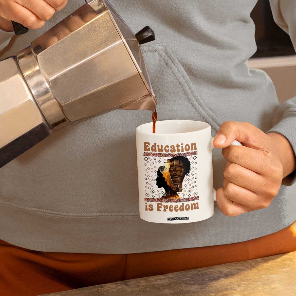 Education Is Freedom Coffee Mug Black History Women Teacher Gift TS12 Print Your Wear