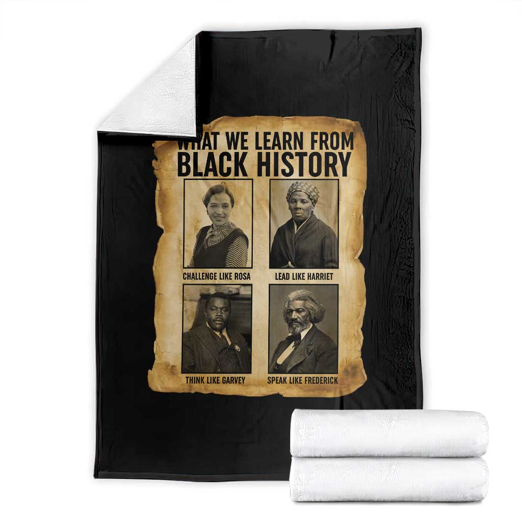 What We Learn From Black History Throw Blanket Vintage African American Leaders TS12 Black Print Your Wear