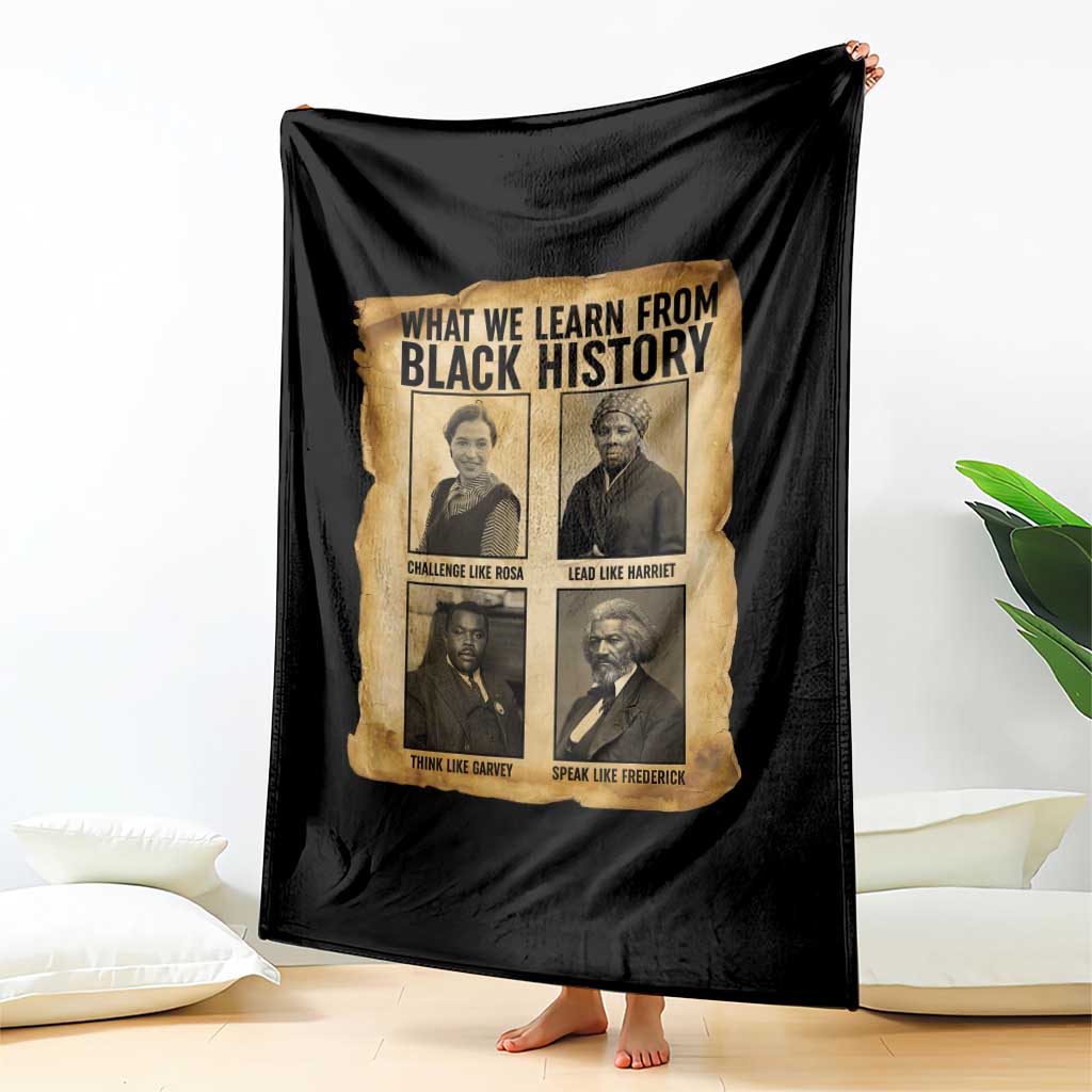 What We Learn From Black History Throw Blanket Vintage African American Leaders TS12 Print Your Wear