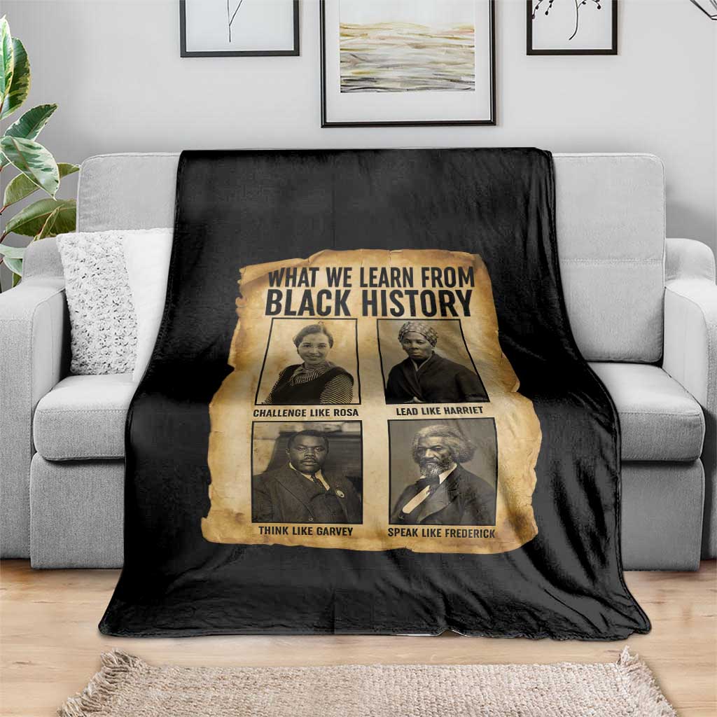 What We Learn From Black History Throw Blanket Vintage African American Leaders TS12 Print Your Wear