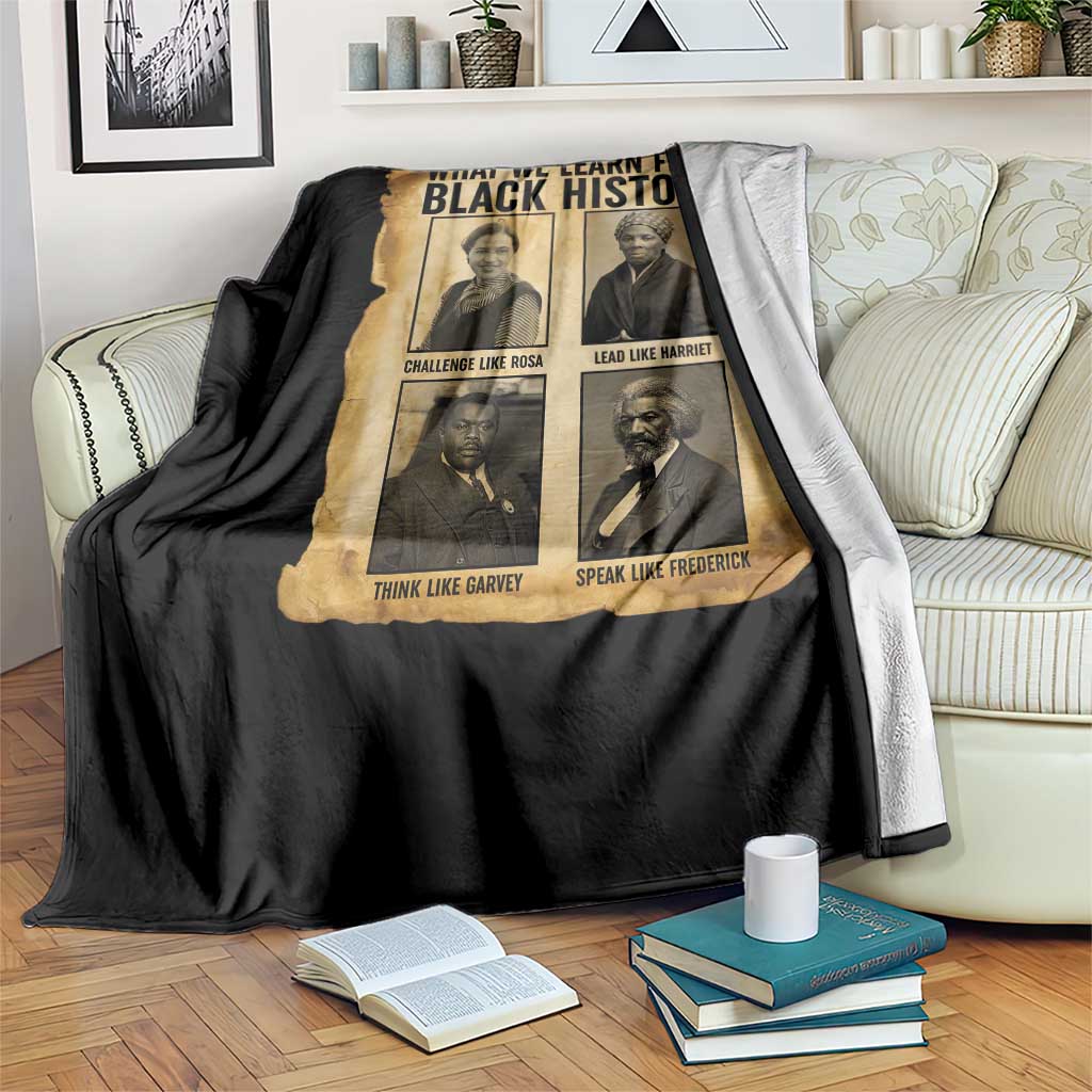 What We Learn From Black History Throw Blanket Vintage African American Leaders TS12 Print Your Wear
