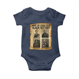 What We Learn From Black History Baby Onesie Vintage African American Leaders TS12 Navy Print Your Wear