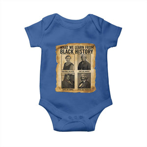 What We Learn From Black History Baby Onesie Vintage African American Leaders TS12 Royal Blue Print Your Wear