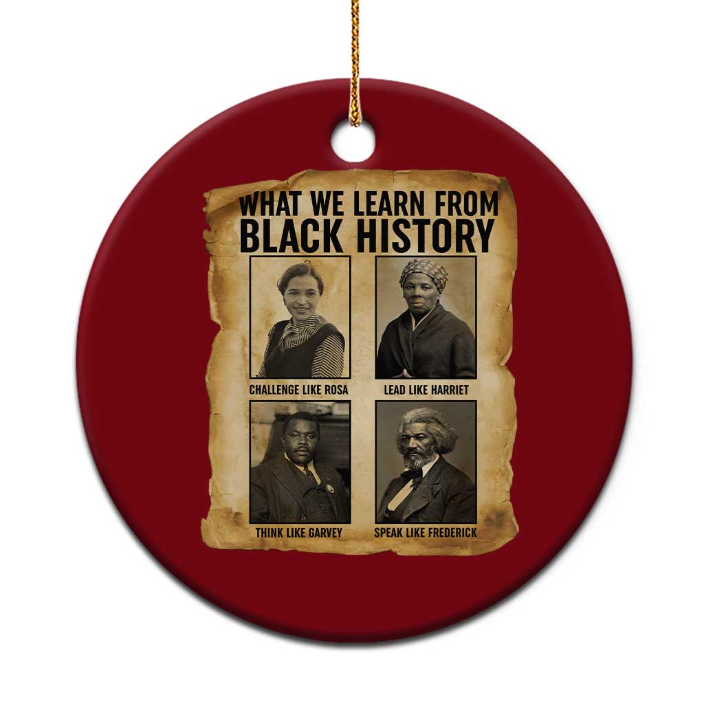 What We Learn From Black History Ceramic Ornament Vintage African American Leaders TS12 1pc Red Print Your Wear