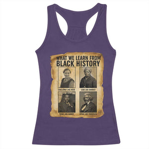 What We Learn From Black History Racerback Tank Top Vintage African American Leaders TS12 Purple Print Your Wear