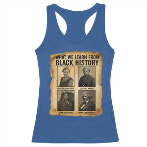 What We Learn From Black History Racerback Tank Top Vintage African American Leaders TS12 Royal Blue Print Your Wear