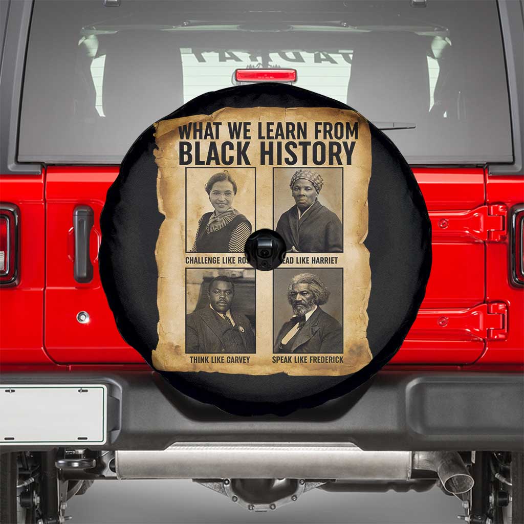 What We Learn From Black History Spare Tire Cover Vintage African American Leaders TS12 Black Print Your Wear