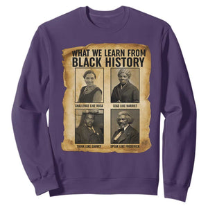 What We Learn From Black History Sweatshirt Vintage African American Leaders TS12 Purple Print Your Wear