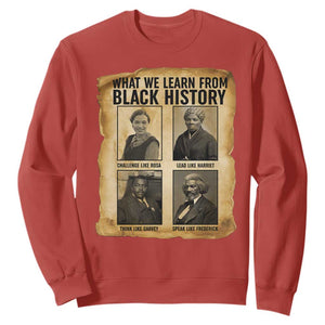 What We Learn From Black History Sweatshirt Vintage African American Leaders TS12 Red Print Your Wear