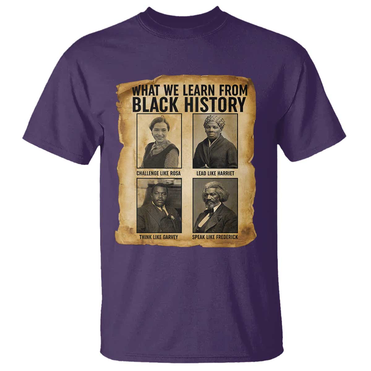 What We Learn From Black History T Shirt Vintage African American Leaders TS12 Purple Print Your Wear