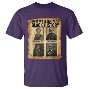 What We Learn From Black History T Shirt Vintage African American Leaders TS12 Purple Print Your Wear