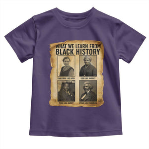 What We Learn From Black History Toddler T Shirt Vintage African American Leaders TS12 Purple Print Your Wear