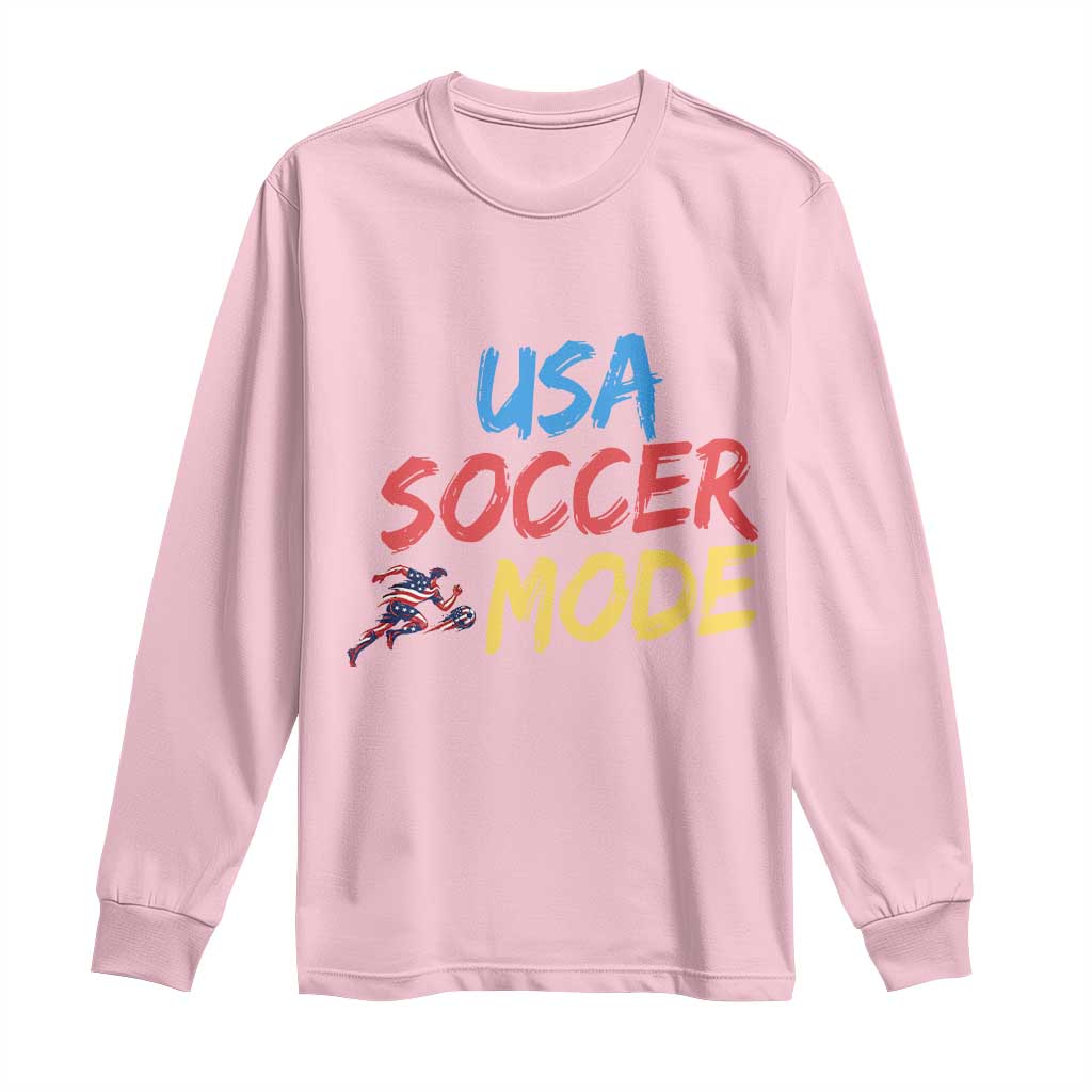 USA Soccer Mode Long Sleeve Shirt United States Team Pride TS12 Light Pink Print Your Wear