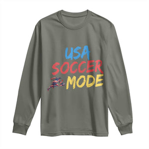 USA Soccer Mode Long Sleeve Shirt United States Team Pride TS12 Military Green Print Your Wear