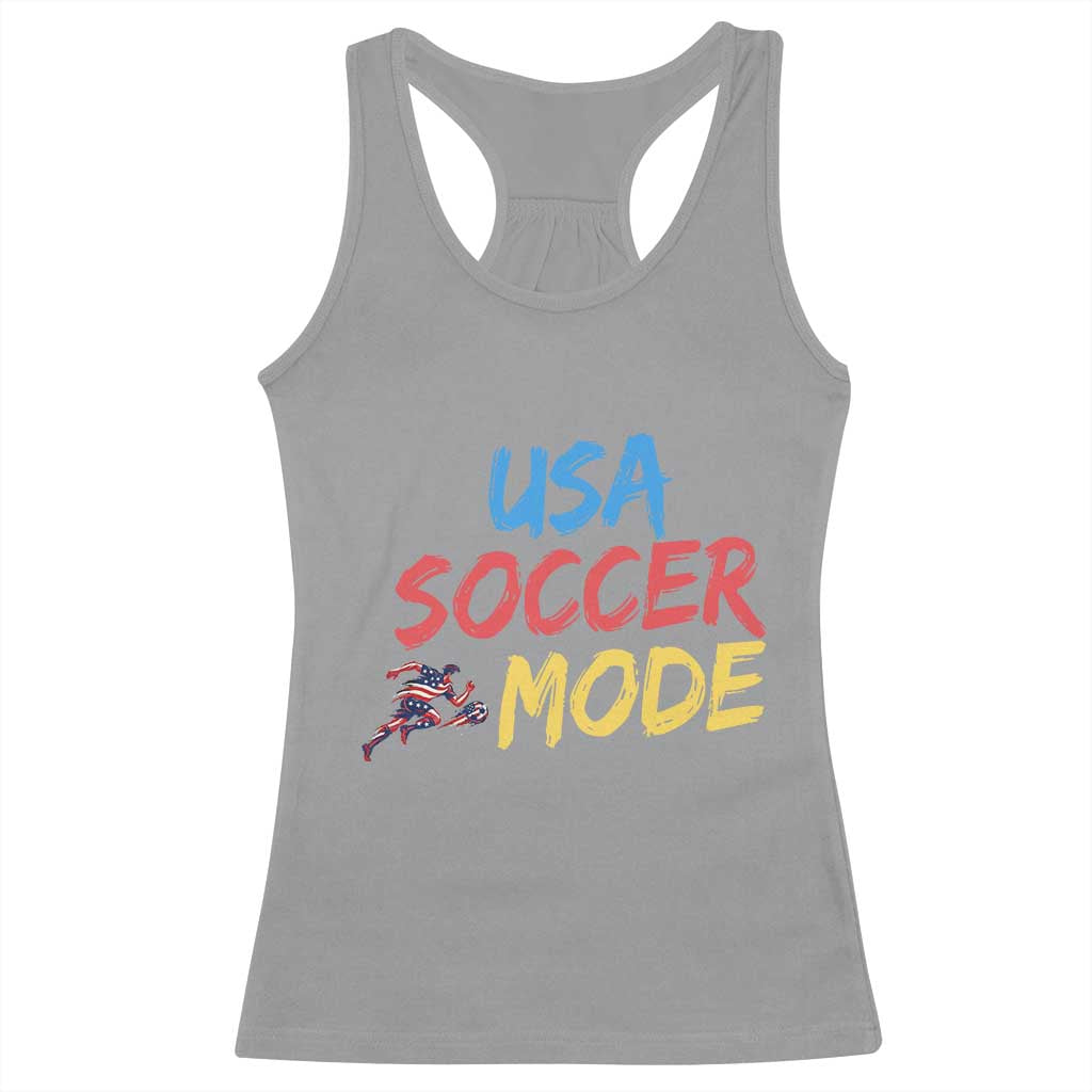 USA Soccer Mode Racerback Tank Top United States Team Pride TS12 Sport Gray Print Your Wear