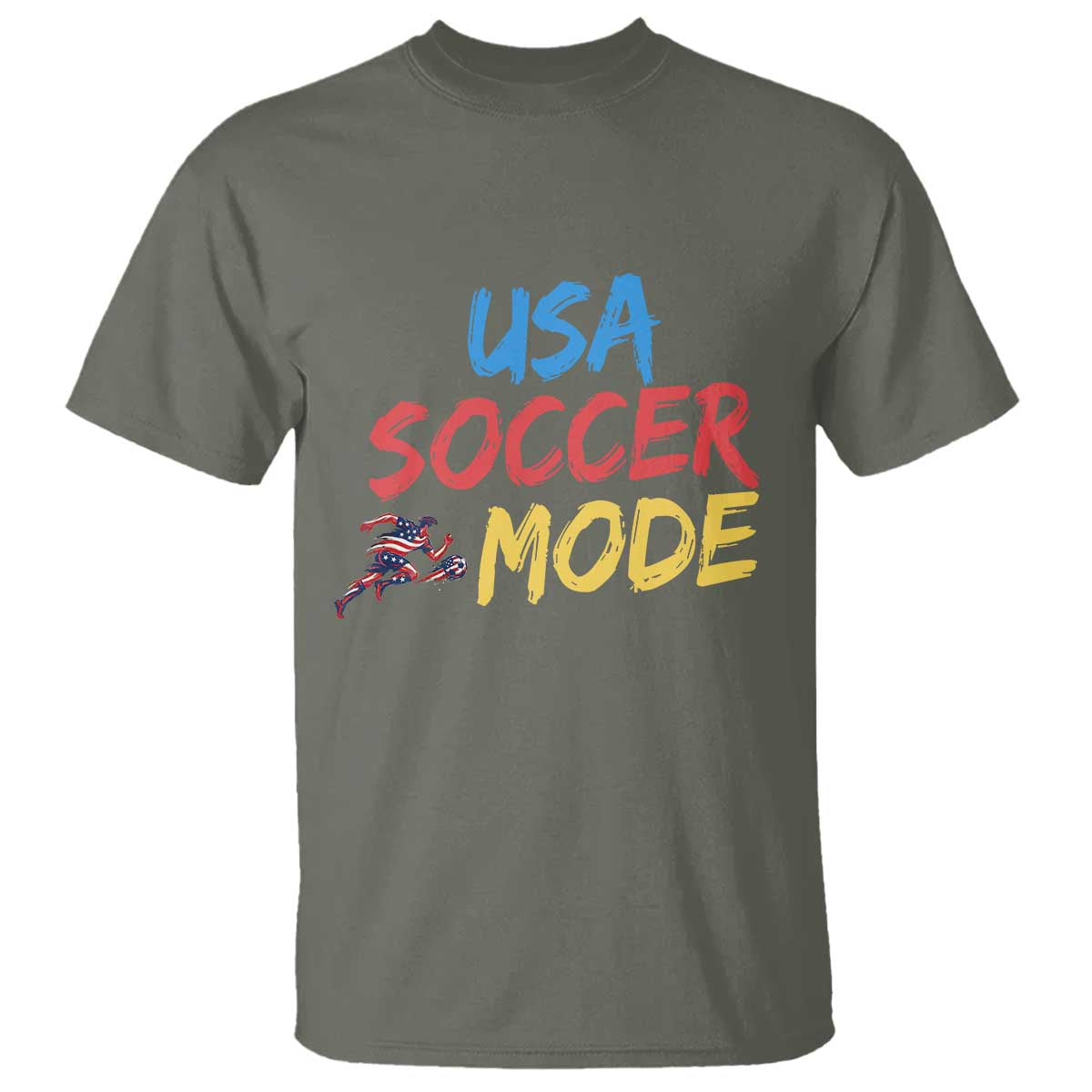 USA Soccer Mode T Shirt United States Team Pride TS12 Military Green Print Your Wear