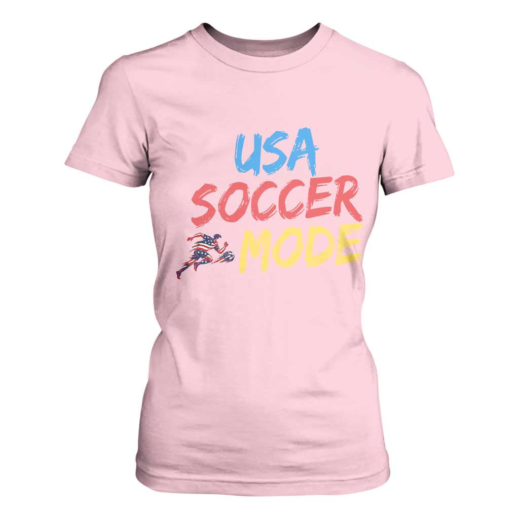 USA Soccer Mode T Shirt For Women United States Team Pride TS12 Light Pink Print Your Wear