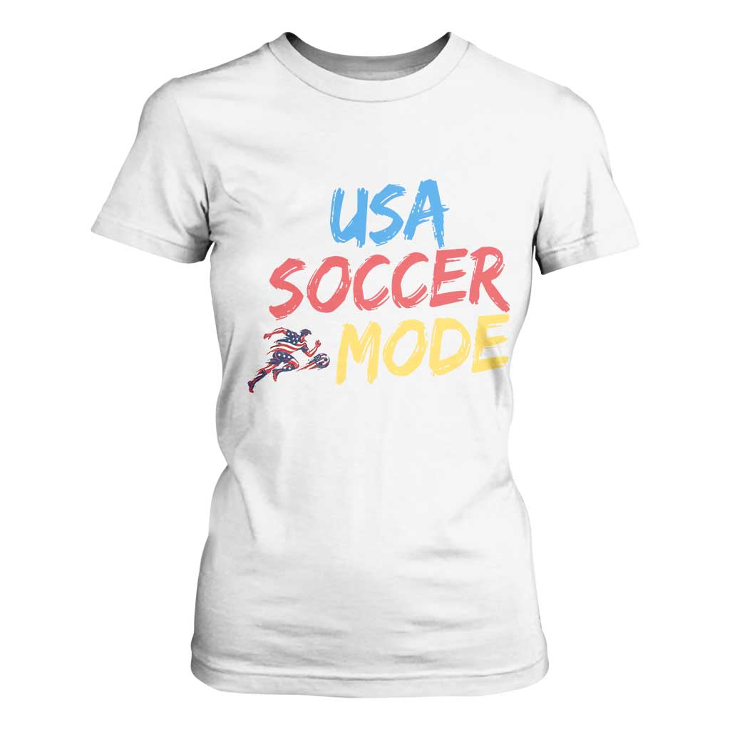 USA Soccer Mode T Shirt For Women United States Team Pride TS12 White Print Your Wear