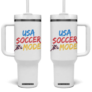 USA Soccer Mode Tumbler With Handle United States Team Pride TS12 One Size: 40 oz White Print Your Wear