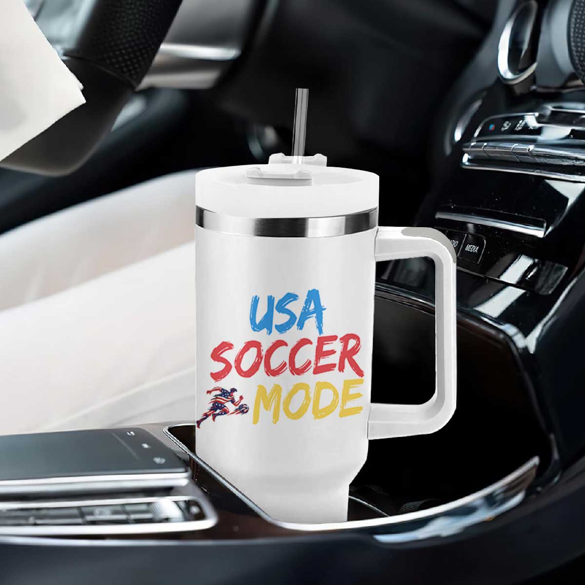 USA Soccer Mode Tumbler With Handle United States Team Pride TS12 Print Your Wear