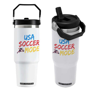 USA Soccer Mode Flip Straw Tumbler United States Team Pride TS12 One Size: 30 oz White Print Your Wear