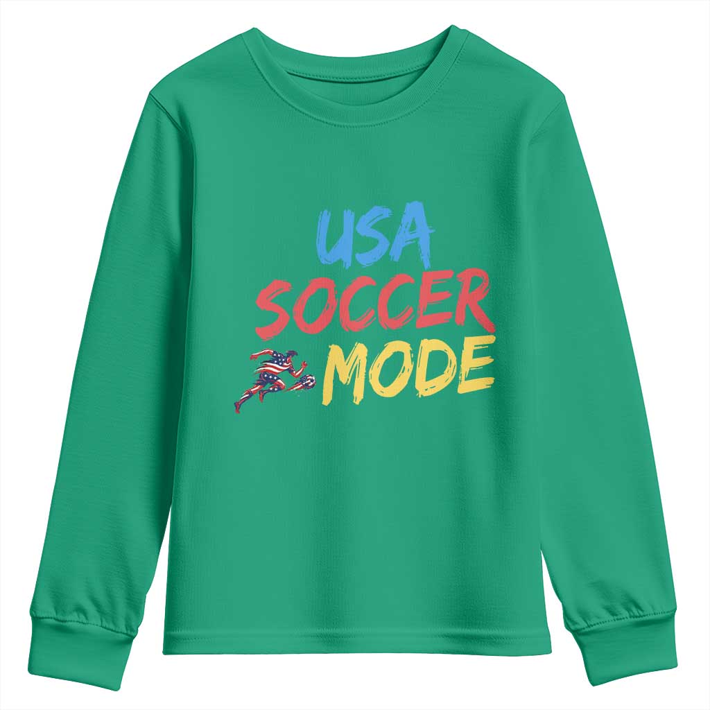 USA Soccer Mode Youth Sweatshirt United States Team Pride TS12 Irish Green Print Your Wear