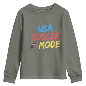 USA Soccer Mode Youth Sweatshirt United States Team Pride TS12 Military Green Print Your Wear