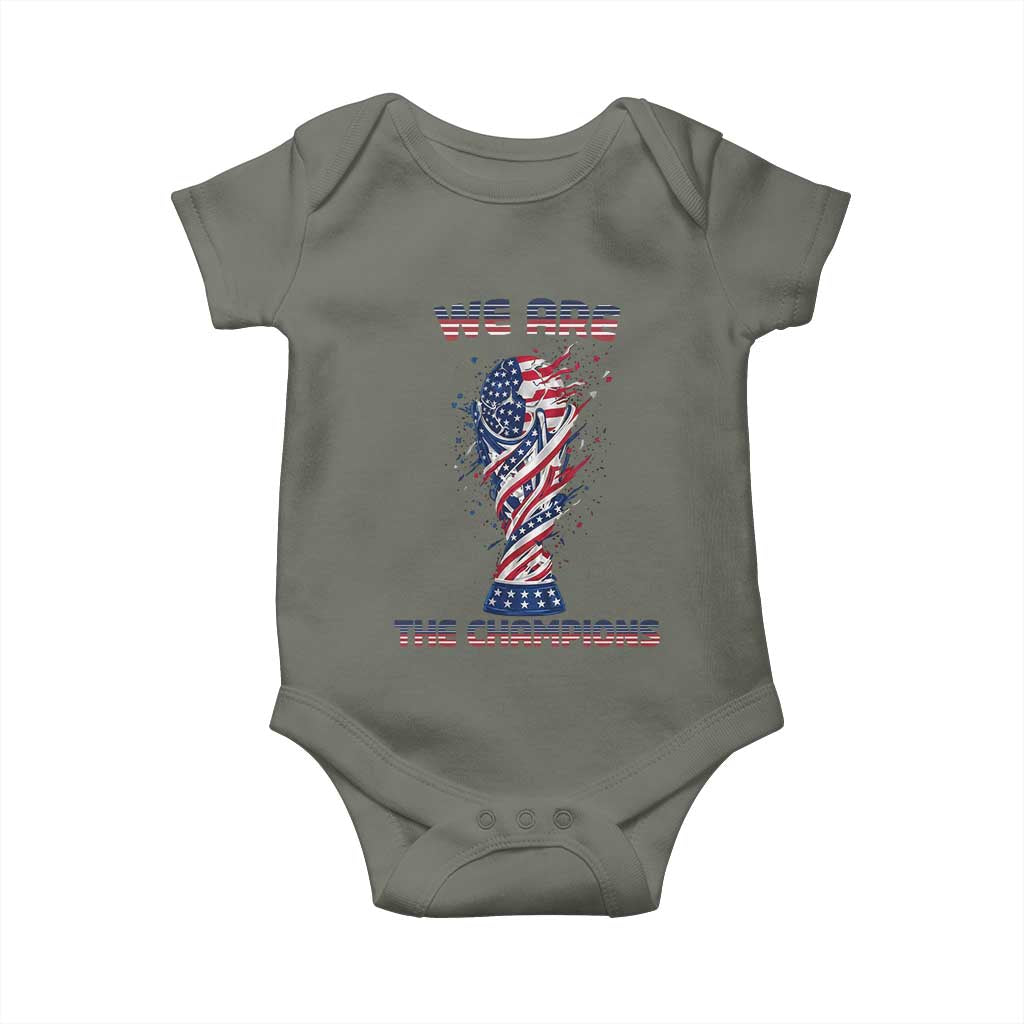We Are Champions Baby Onesie USA Soccer Lover Gift TS12 Military Green Print Your Wear