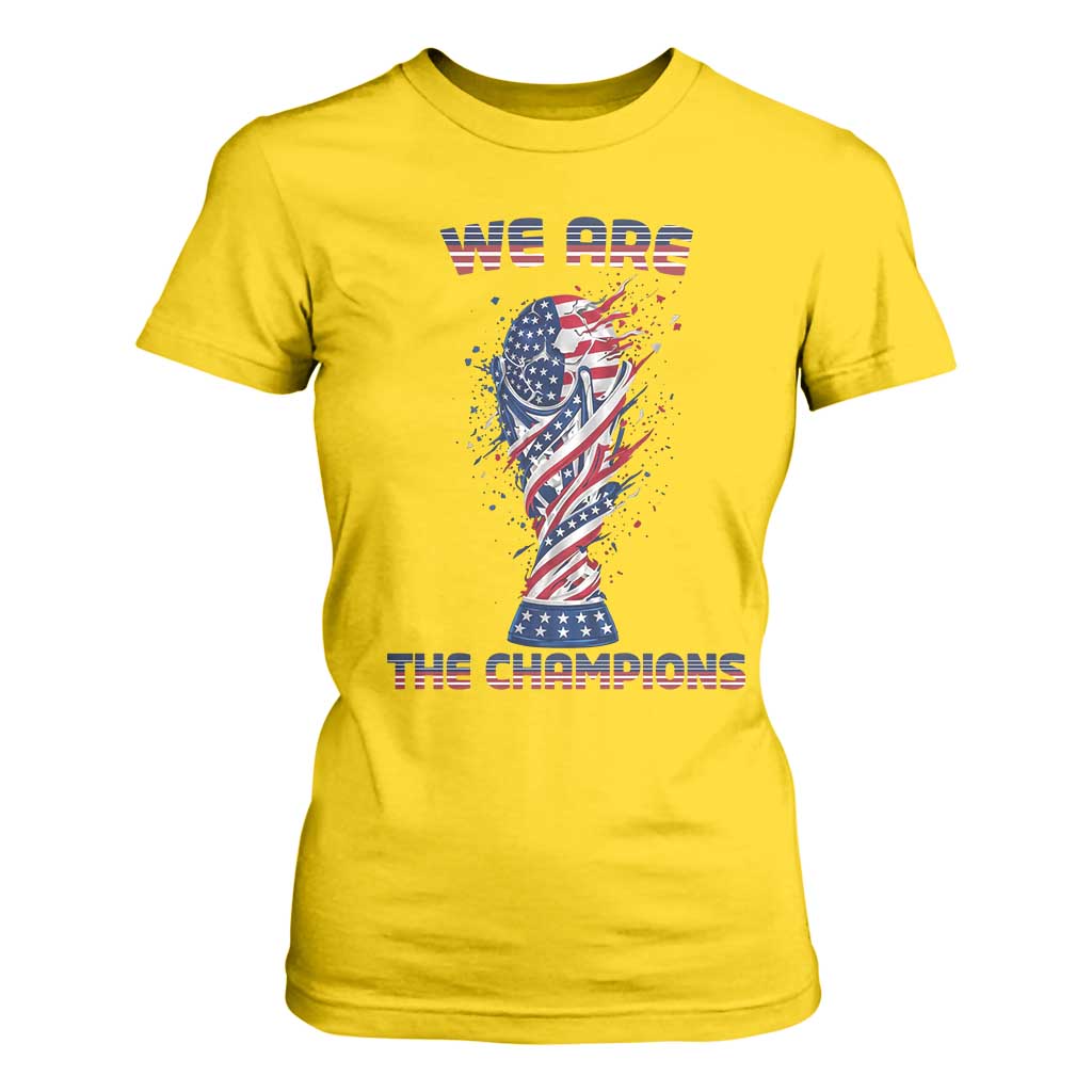 We Are Champions T Shirt For Women USA Soccer Lover Gift TS12 Daisy Print Your Wear