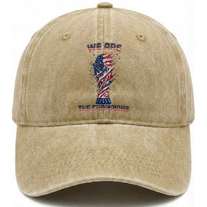We Are Champions Washed Cotton Baseball Cap USA Soccer Lover Gift TS12 Washed Cap Universal Fit Khaki Print Your Wear