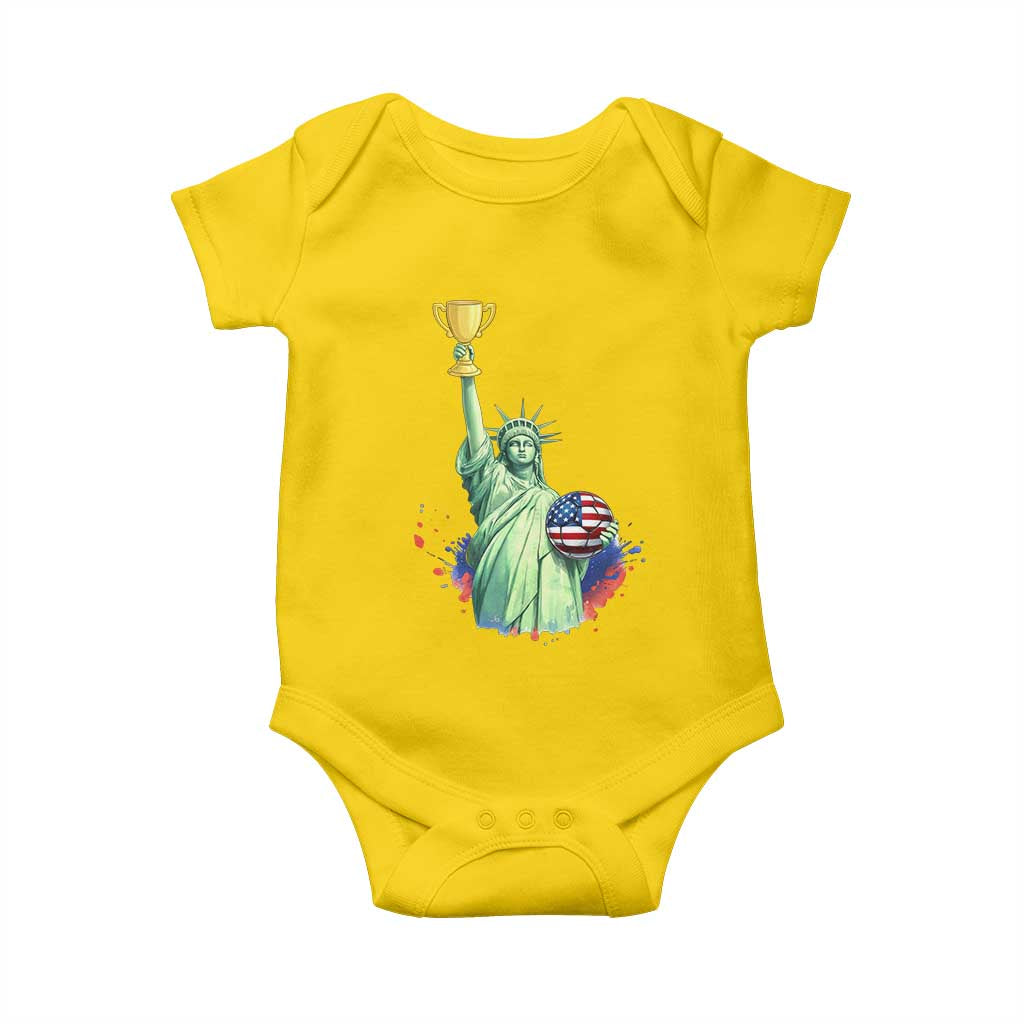 Statue Of Liberty Soccer Cup Baby Onesie USA Soccer Lover Gift TS12 Daisy Print Your Wear