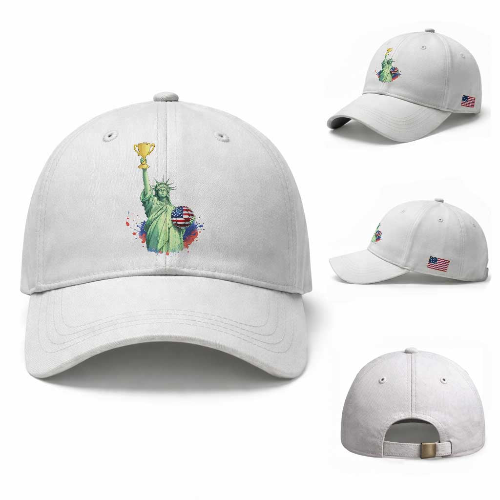 Statue Of Liberty Soccer Cup Baseball Cap USA Soccer Lover Gift TS12 Baseball Cap Universal Fit White Print Your Wear