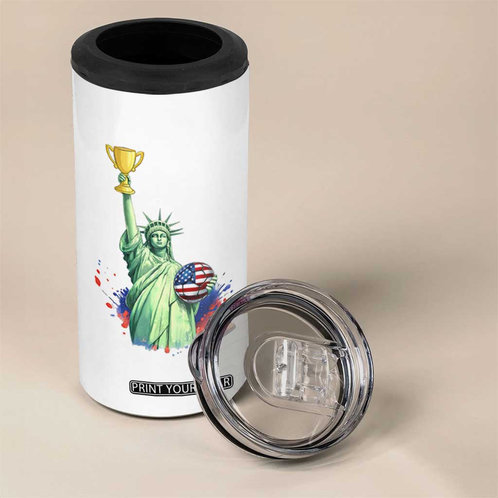 Statue Of Liberty Soccer Cup 4 in 1 Can Cooler Tumbler USA Soccer Lover Gift TS12 Print Your Wear