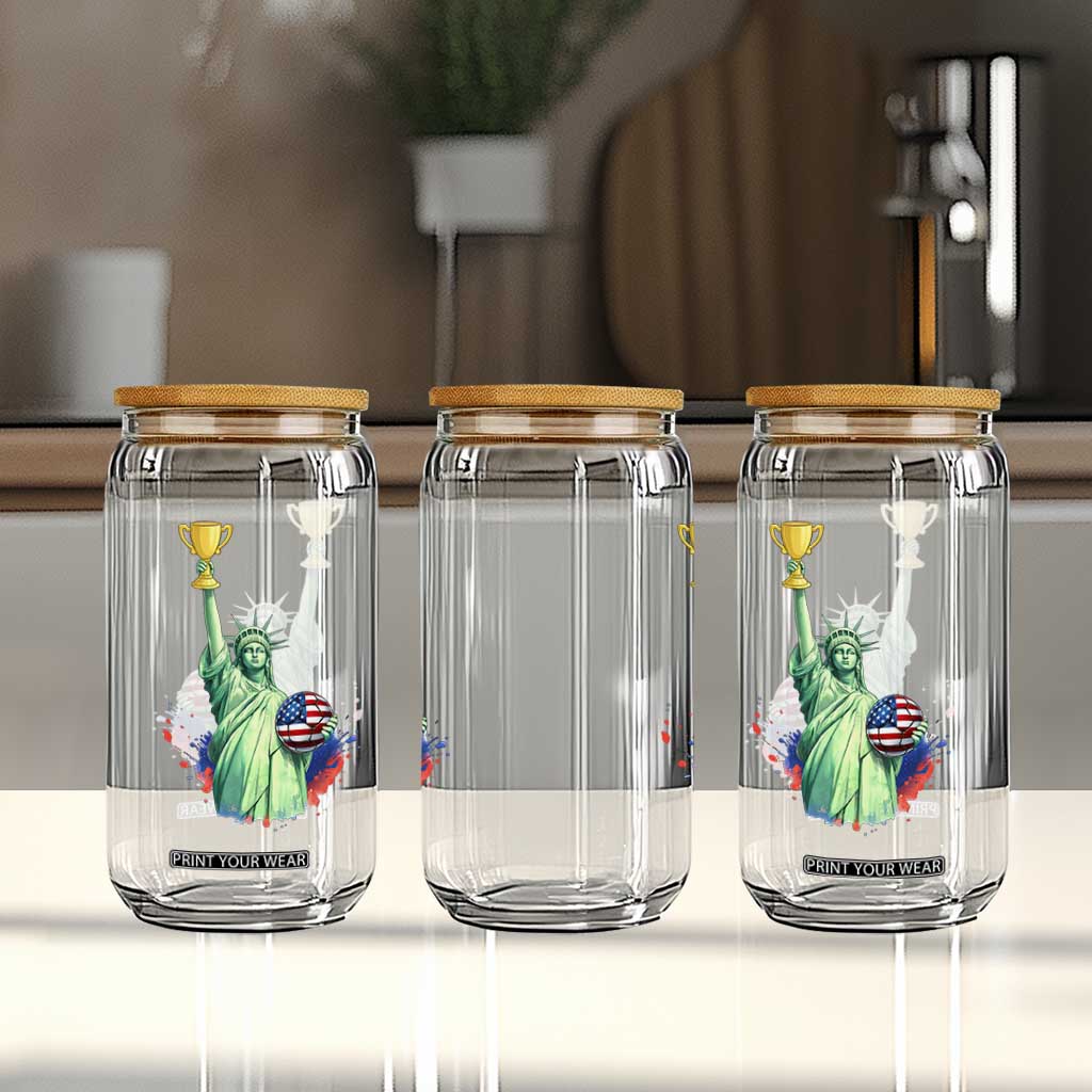 Statue Of Liberty Soccer Cup Glass Can USA Soccer Lover Gift TS12 Print Your Wear