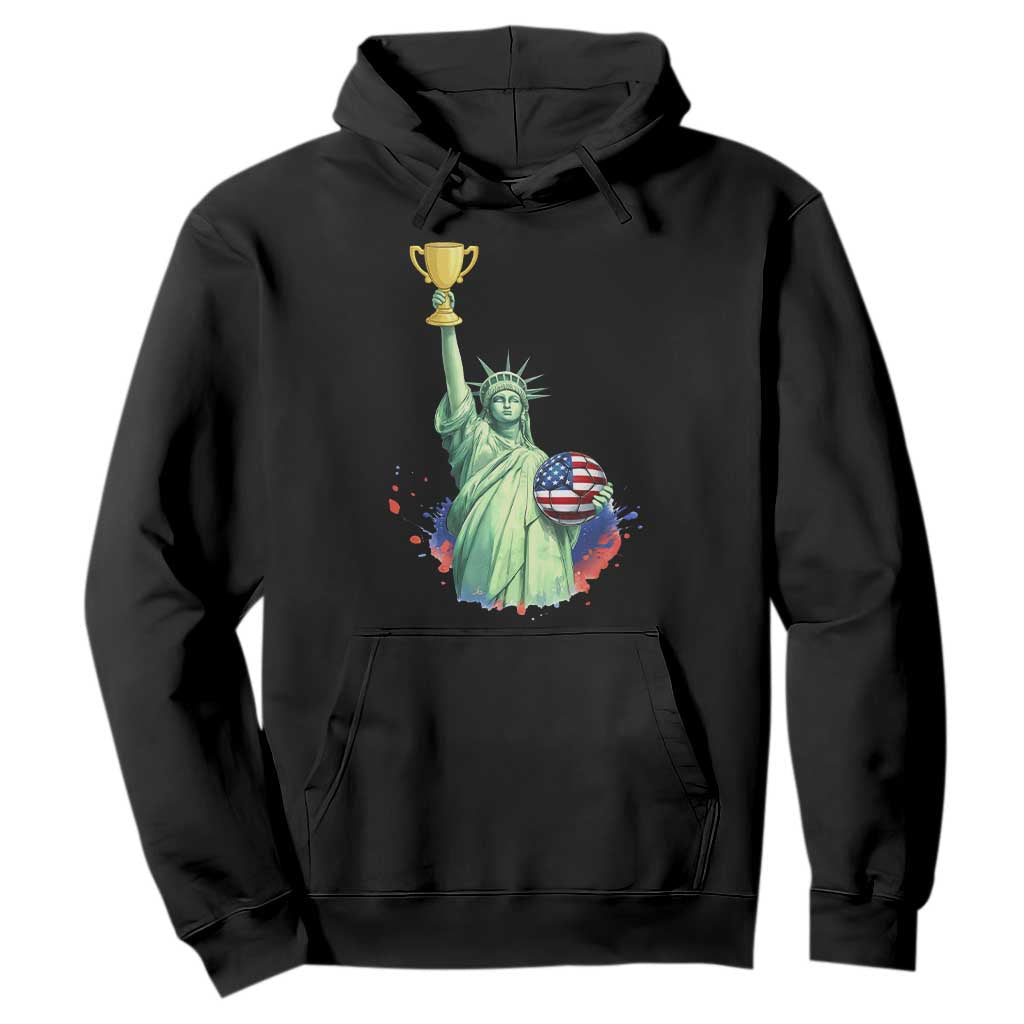 Statue Of Liberty Soccer Cup Hoodie USA Soccer Lover Gift TS12 Black Print Your Wear