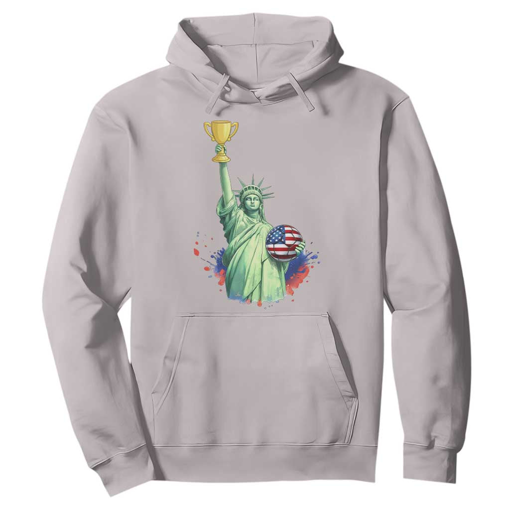 Statue Of Liberty Soccer Cup Hoodie USA Soccer Lover Gift TS12 Ice Gray Print Your Wear